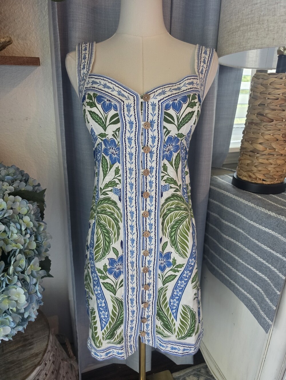 NWT FARM Rio Tropicance Off White Mini Dress - Picture 1 of 10